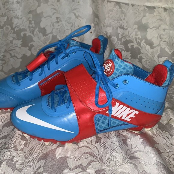 Nike Huarache 3 Lacrosse Cleats Blue Red Men\'s Sz 10.5 469730-416 Athletic Shoes main image 5